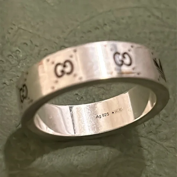 Gucci x Adidas Engraved Interlocking G Ring Ag 925